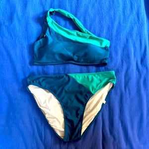 Summersalt iconic bikini one shoulder top and high waisted bottom